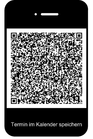 Einladung im Kalender auf Smartphone speichern QR-Code Einladung Absolvententreffen