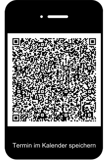 Einladung im Kalender auf Smartphone speichern QR-Code Einladung Absolvententreffen