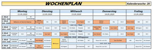 aktueller Wochenplan